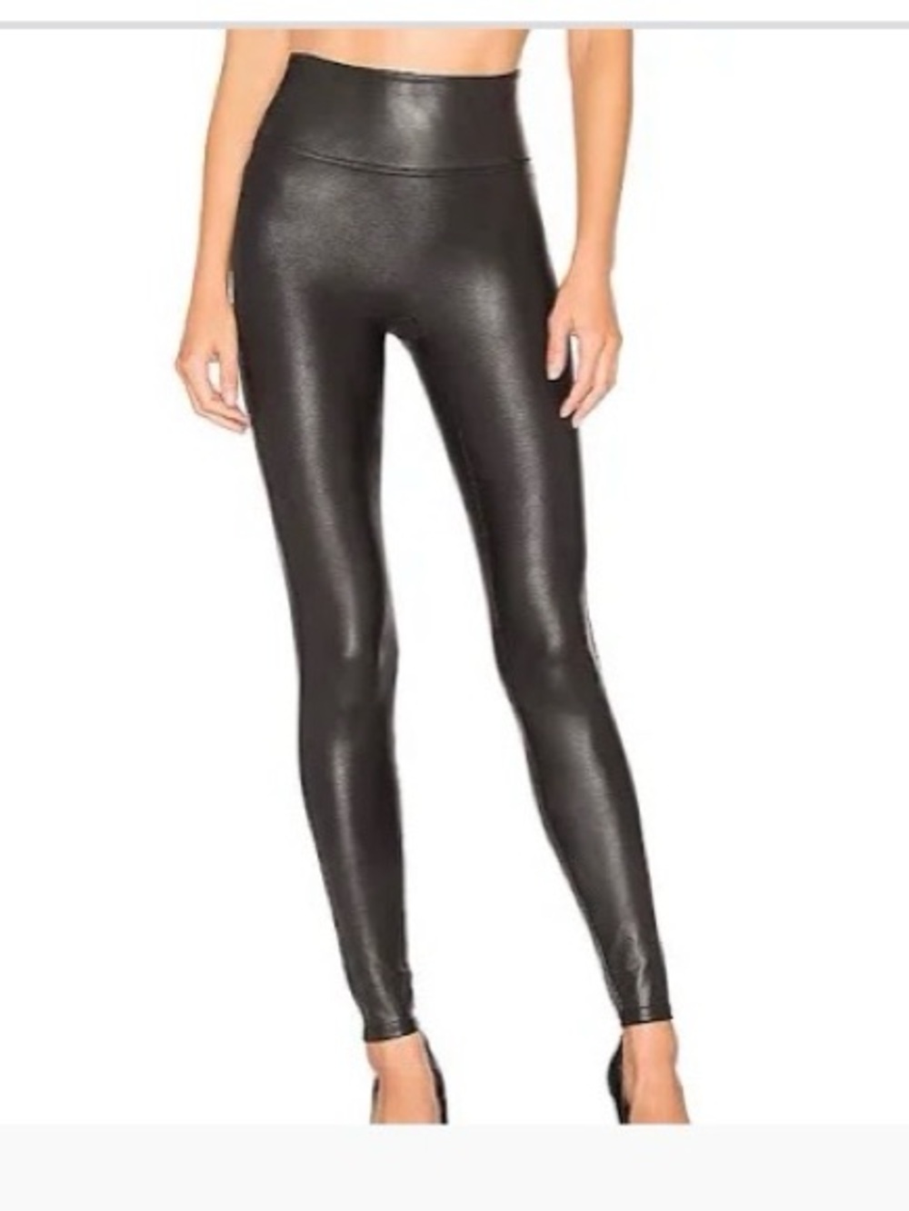 SPANX Black Faux Leather High-Waisted Leggings